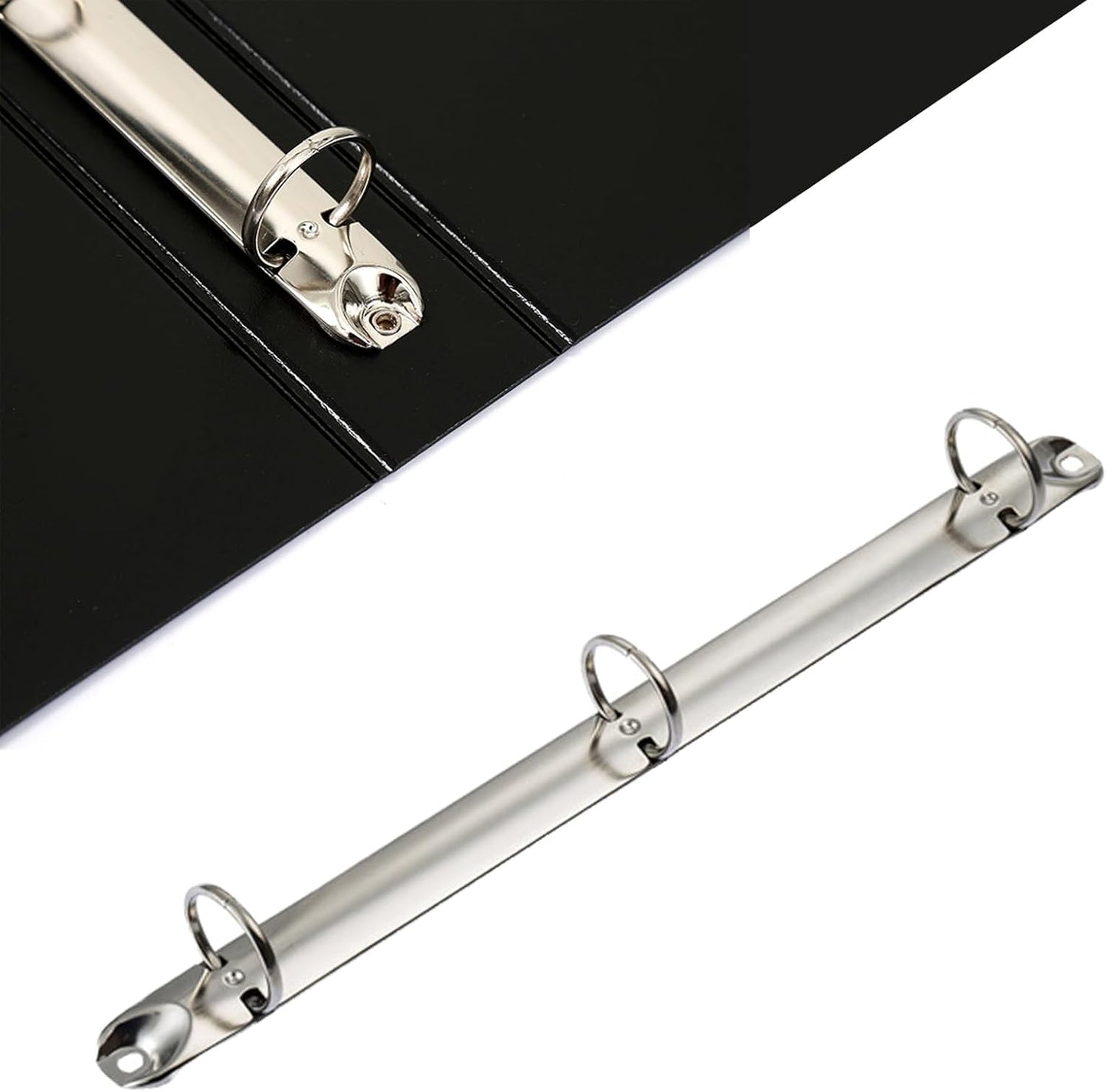 8 Pack Letter Size Ring Binder Mechanism, Metal 3 Ring Binders Ring Replacement Kit, Loose Leaf Binding Spines Combs for Organizers DIY Planners(Silver)