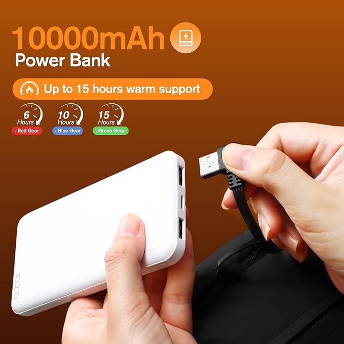 Heated Hand Warmer Pouch Hand Muff with 10000mAh Rechargeable Power Bank Portable USB Hand Warmer Muff