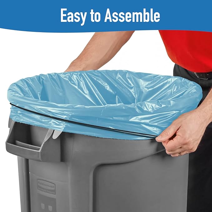Large Rubber Bands Set of 3, Fits 55, 65, 96 Gallon Trash Cans, Trash Can Bands for Large Bags, Durable Kitchen Garbage Bag Straps, Heavy Duty Elastic Bands in Black, Blue and Olive Green