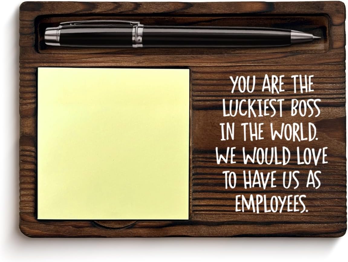 Funny Boss Gifts for Men, Bosses Day Gift Ideas Gag Gifts for Boss Self-Stick Note Pad Holders Office Cubicle Decor
