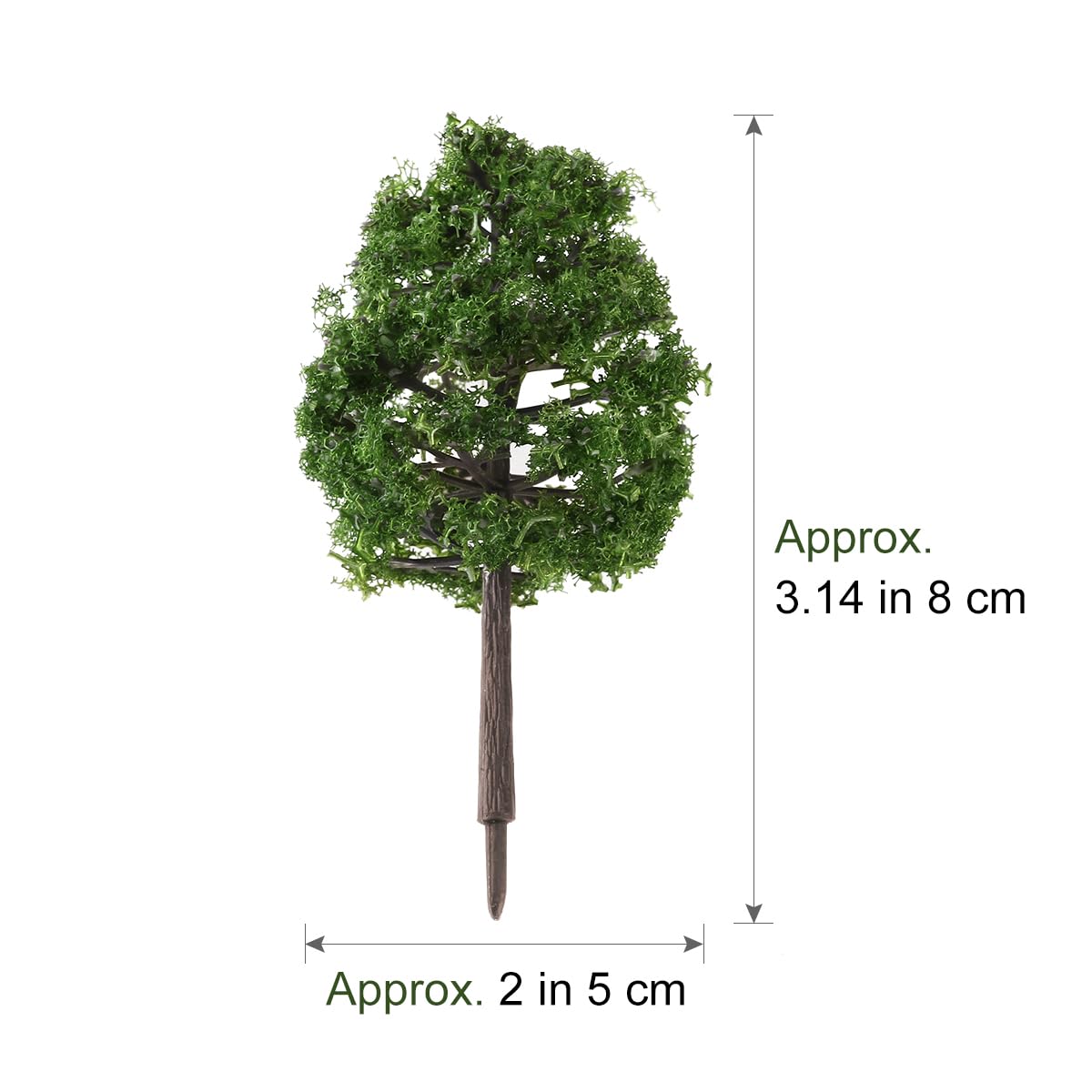 20pcs Model Trees Miniature Fake Diorama Tree MIni Train Railroad Railways Architecture Landscape Scenery Scale 1:100 for DIY Projects Crafts Fairy Garden Rainforest Supplies Dark Green
