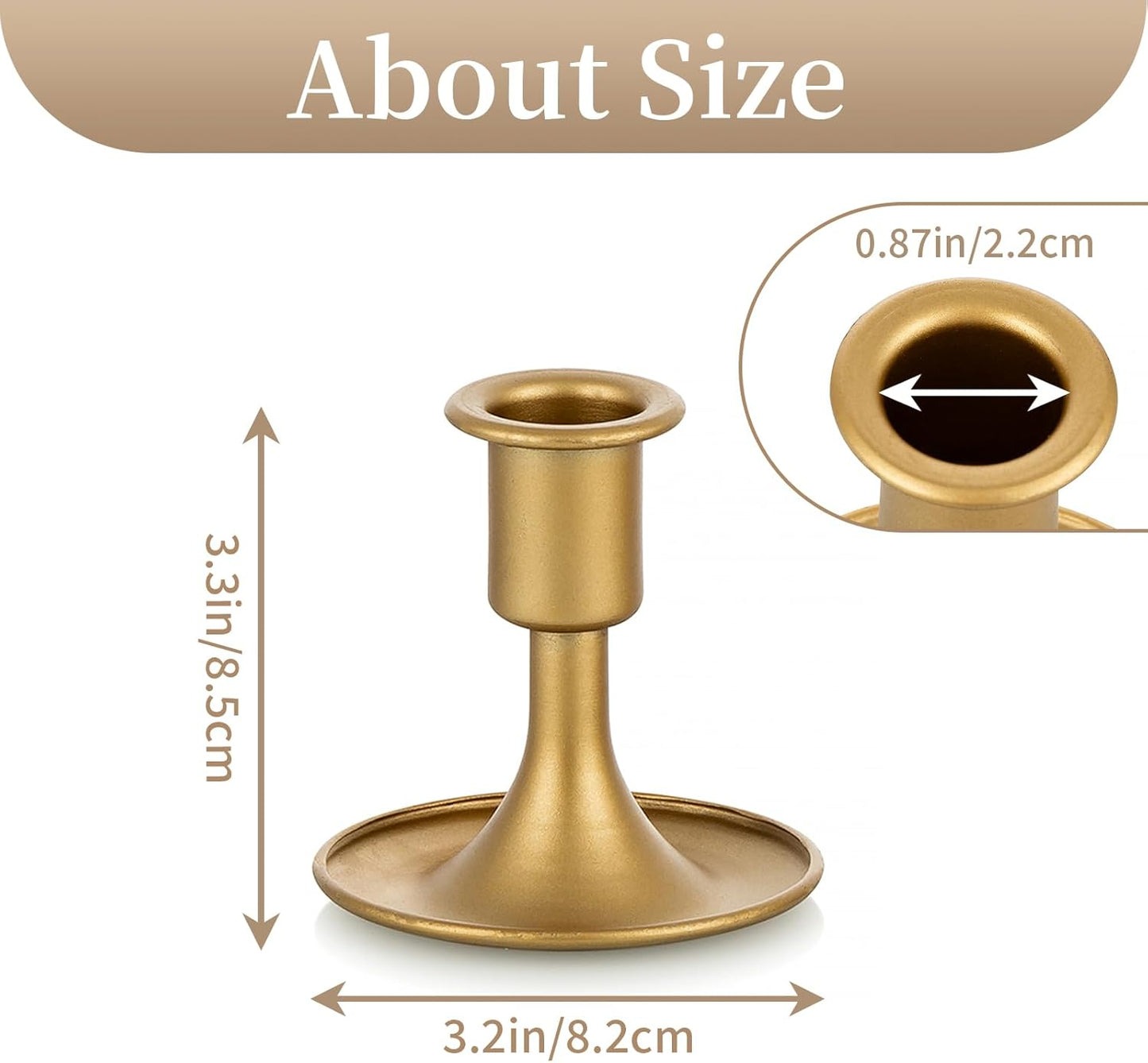 Sziqiqi Vintage Gold Candle Holder for Candlesticks Taper Candles - Candle Stick Candelabra Decorative Table Centerpiece for Wedding Candlelight Dinner Bridal Showers Party Decor