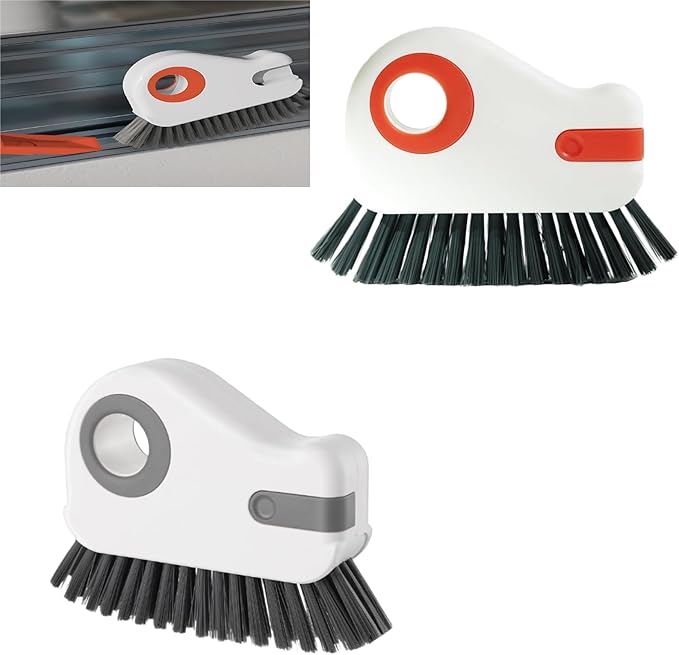 2 in 1 Groove Cleaning Brush，Multi-Functional Window Sill Cleaner Tool，ldeal for Cleaning Doors, Windows, and Tracks in Small Spaces Window Track Cleaner (2pcs)