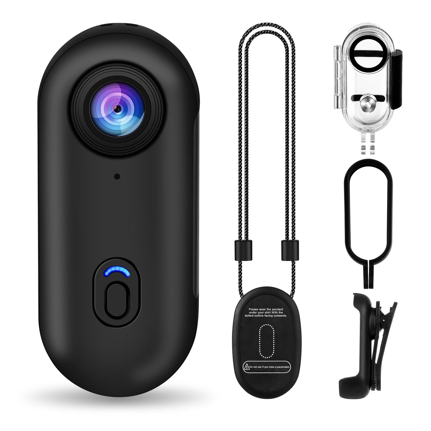 i3 4K Thumb Action Camera, Tiny Size, Mount Anywhere, Small Body Camera with Spring Clip, Portable Vlogging, Hands-Free POV Reco