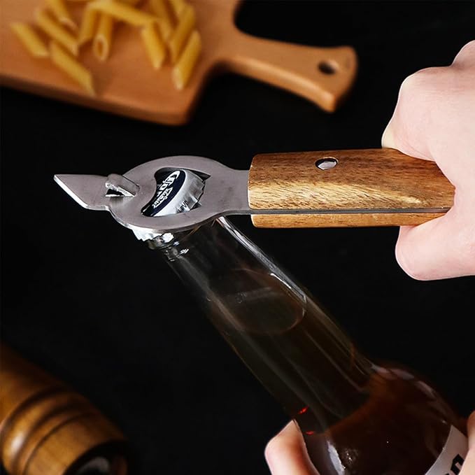 Beer Bottle Opener, Pop Top Can Opener, 2 in 1 Handheld Cap Remover and Ring Pull Tab Opener Lifter for Beer, Soda & Cans, Ideal for Camping, Kitchen, Bar Use