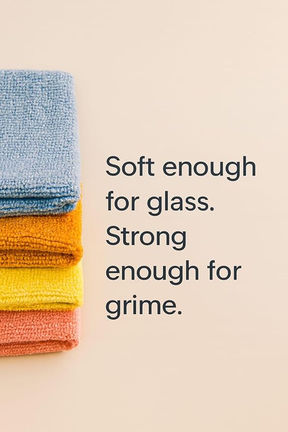Microfiber Cleaning Cloths, 50 Pack, Multi-Color Blue Yellow Orange Pink, Lint Free Machine Washable, 16 x 16 Inches, Ultra-Absorbent for Home Kitchen Cleaning (Orange)