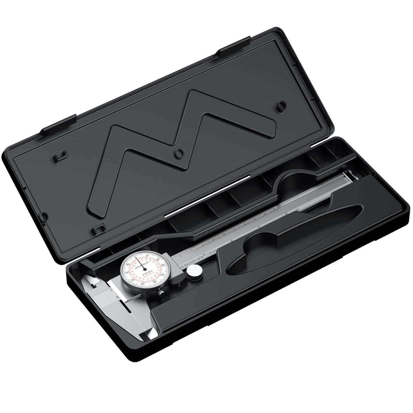 HDLNKAK Dial Caliper 0-6"/150mm Dual Reading Scale, Inch/Metric SAE Standard, Stainless Steel Caliper Measuring Tool Accurate to 0.001”/ 0.02 mm, Silver