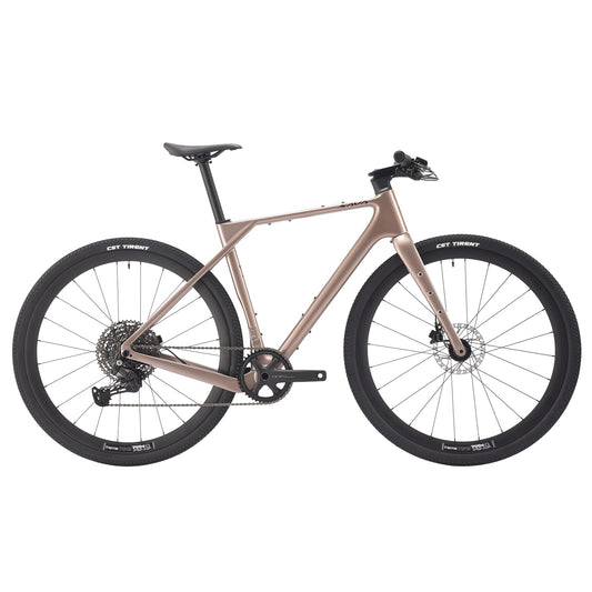 SAVADECK Carbon Gravel Bike - T800 Carbon Frame & Fork | Shimano U6000 11-Speed Groupset | Hydraulic Disc Brakes | 700CX40mm All-Terrain Tires | Men & Women Road/Off-Road Bicycle (Gold, 55cm)