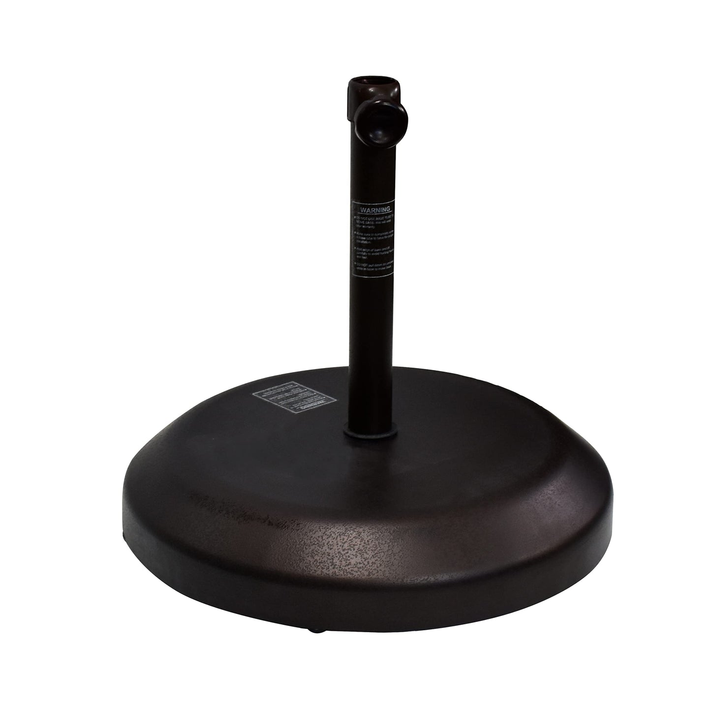 California Umbrella 75 lbs. Round Concrete Weighted Powdercoated Steel Umbrella Base With Wheels, Bronze Frame