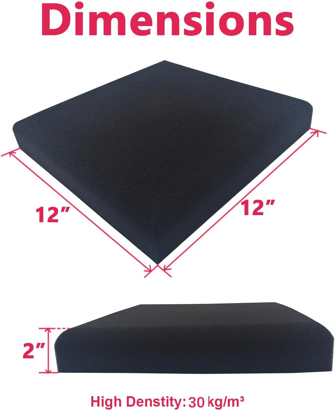 Sound Proof Foam Panels for Walls, High-Density Sound Proof Panels for Walls, Acoustic Panels Sound Absorbing for Noise Absorbing Canceling (24 Pack Square, 2x12x12 Inches)