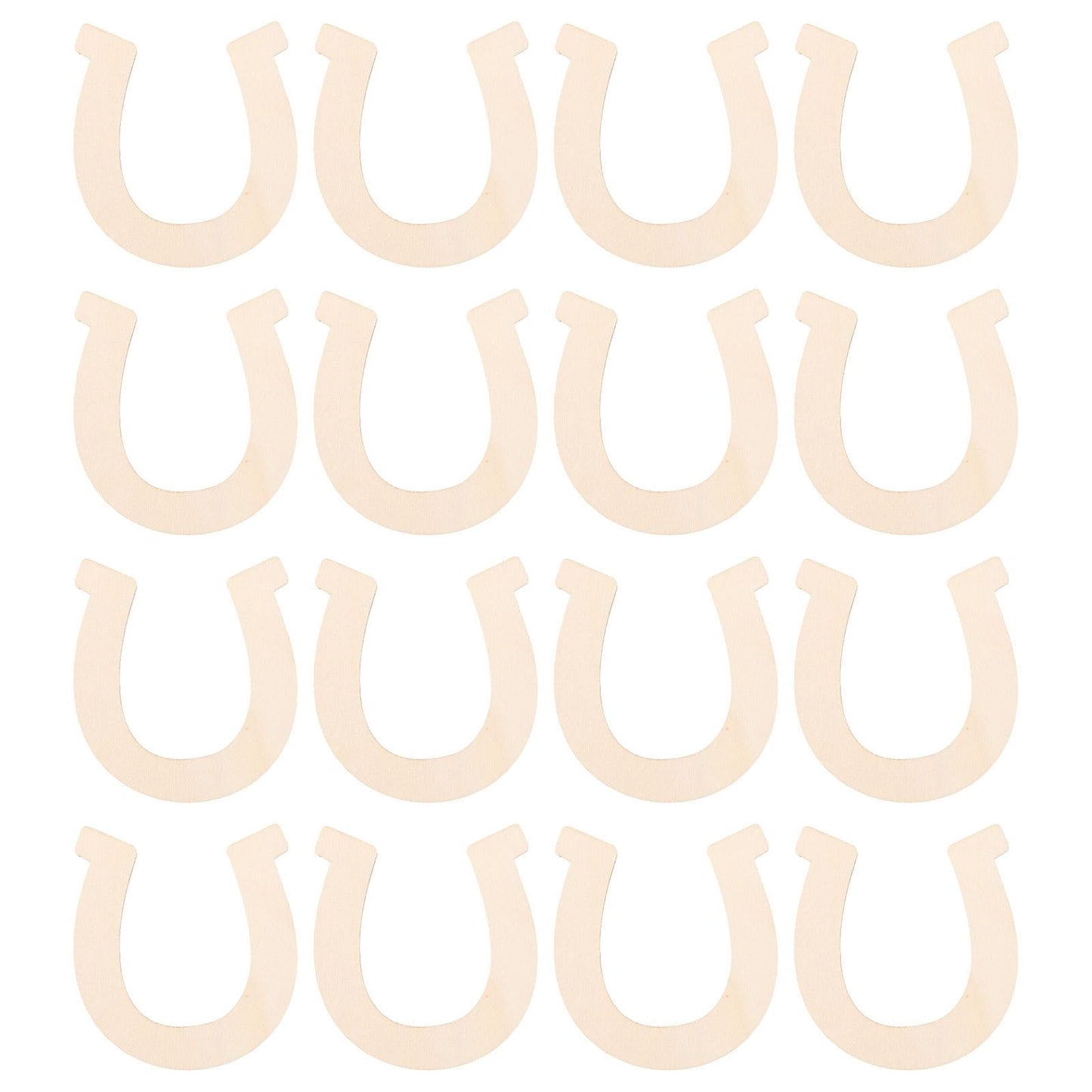 EXCEART Horseshoe Shape Unfinished Wood Slices 3.6 Inch DIY Wooden Cutouts for Kids Hand-Painted Crafts Home and Holiday Decoration