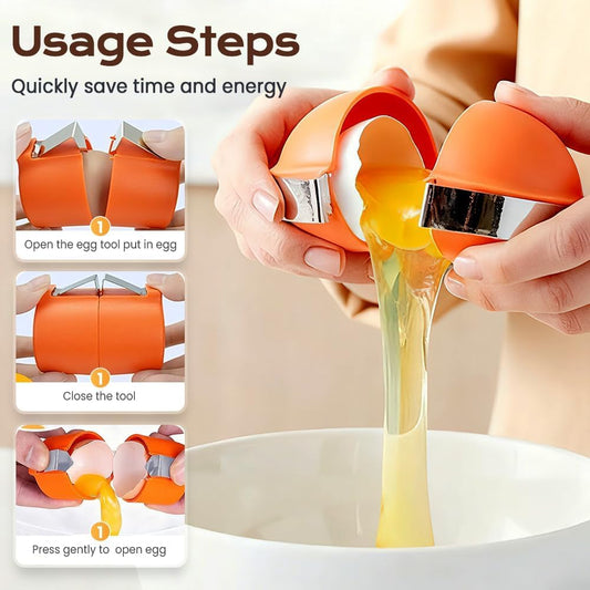 2026 New Egg Shell Opener, Stainless Steel Egg Cracker Tool, Multifunctional Egg Shell Opener for Raw & Hard-Boiled Eggs,Handheld Kitchen Gadget for Easy Peeling & Separating (MIXED, 3PCS)