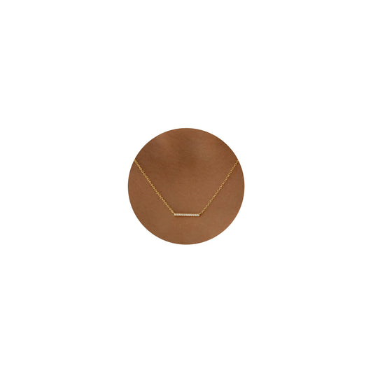 GUOKE Bar Necklace - 14K Gold Plated Dainty Gold Necklace Simple Jewelry for Women