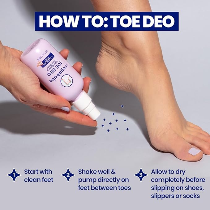 Megababe Toe Deo Odor-Blocking Foot Spray | 3.8 fl oz