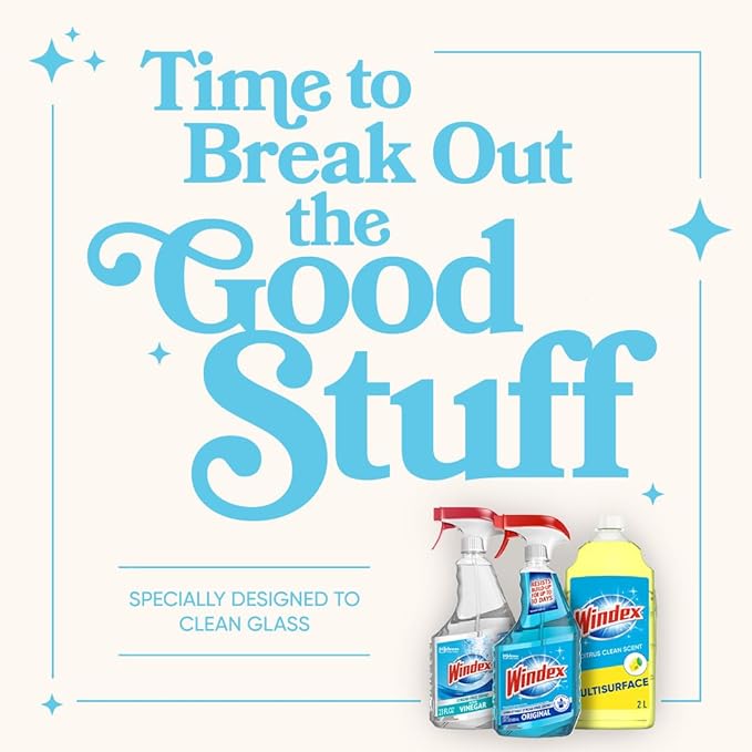Windex Glass and Window Cleaner Spray Bottle, Bottle Made from 100% Recycled Plastic, Surface Cleaning Spray, Original Blue Scent, 32 Fl Oz