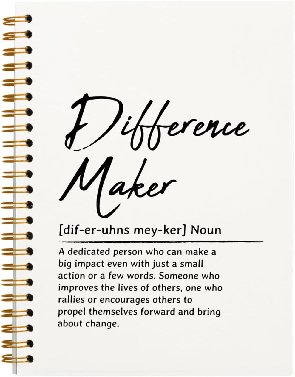 OXW Difference Maker Appreciation Gift, Meeting Notebook for Work, Thank You Gifts for Leader Mentor Manager Boss, Office Supplies Social Worker Notebook, White Hardcover Spiral Notebook 5.5 x 8.3