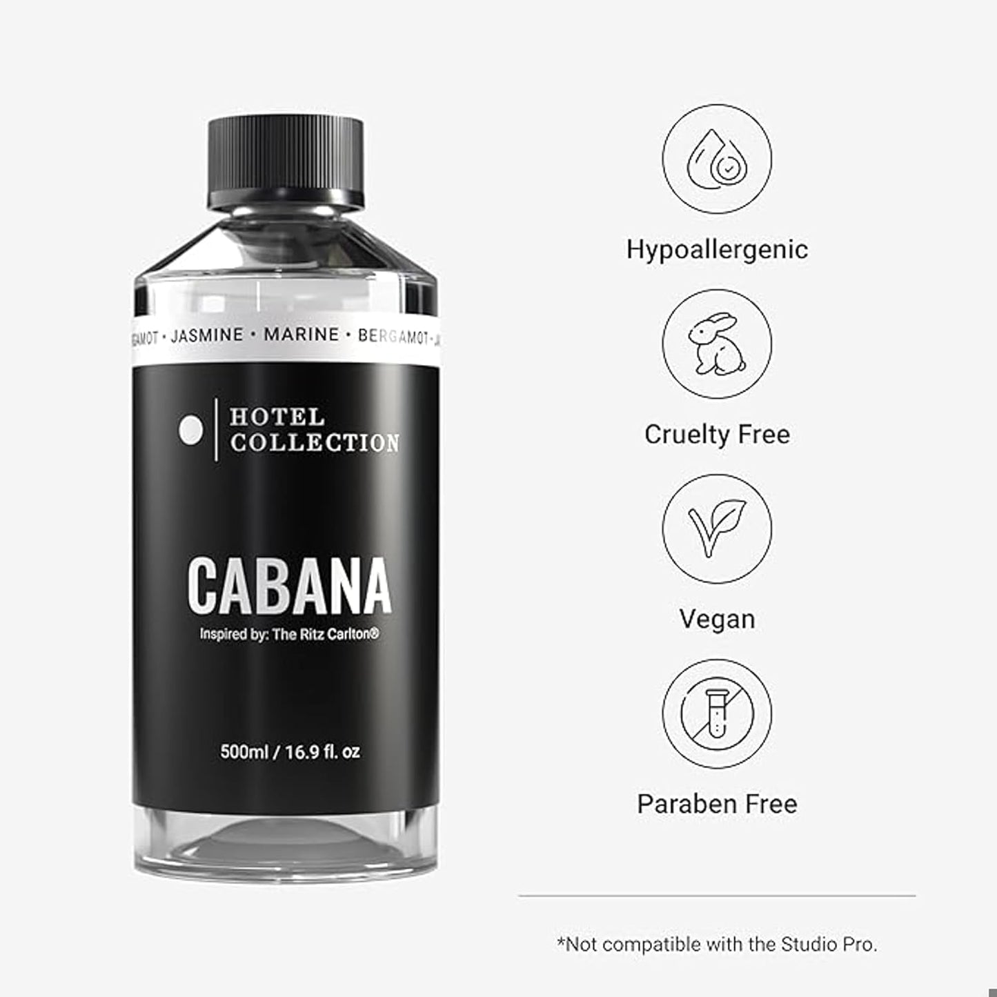 Hotel Collection Diffuser Oil - Cabana - Aromatherapy Essential Fragrance Oil - Hints of Marine, Bergamont, & Jasmine - 500ML 16.9 Fl oz