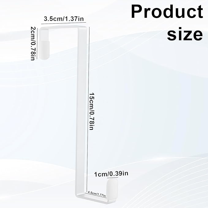 2 PCS Potty Seat Hook, Z Shaped Door Hangers Over The Door Hooks Heavy Duty Dual-Hook Organizer Hanger with Non-Slip Rubber Multifunctional for Living Room, Bathroom, Bedroom (White)