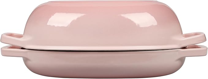Enameled Cast Iron Oval Dutch Oven Pot with Lid, Dutch Oven for Sourdough Bread Baking, Oval Bread Pan, Bread Oven, Bread Dutch Oven, 5qt, Pink