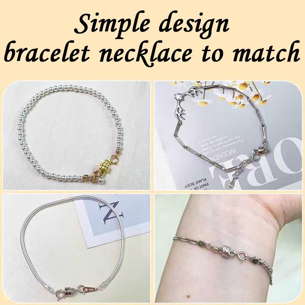 925 Silver Magnetic Necklace Clasps, Magnetic Necklace Clasps and Closures for Bracelet Necklace Extender (8pcs | 4gold & 4silver)