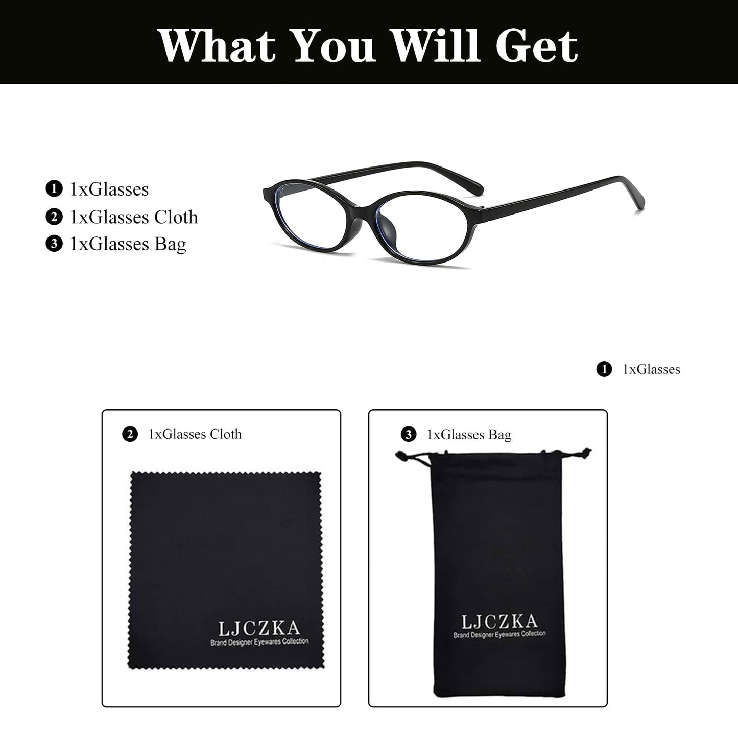 Ljczka Oval Blue Light Blocking Glasses For Women Men Retro Small Oval Frame Y2K Cat Eye Computer Eyeglasses Clear Lens (Bright