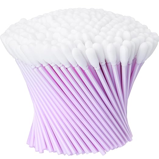 Zhengmy 500 Pieces Foam Cleaning Swabs Sponge Tip Swabs Foam Tip Sticks for Inkjet Printer Print Head, Camera Lens, Optical Equipment 3.66 Inch(Purple)