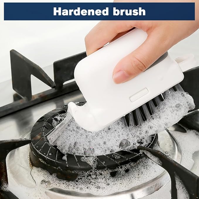 3 in 1 Groove Cleaning Brush, 2025 New Multifunction Window Track Cleaner Brush, Hanging Hard Bristle Cleaner Brushes for Kitchen (Grey)