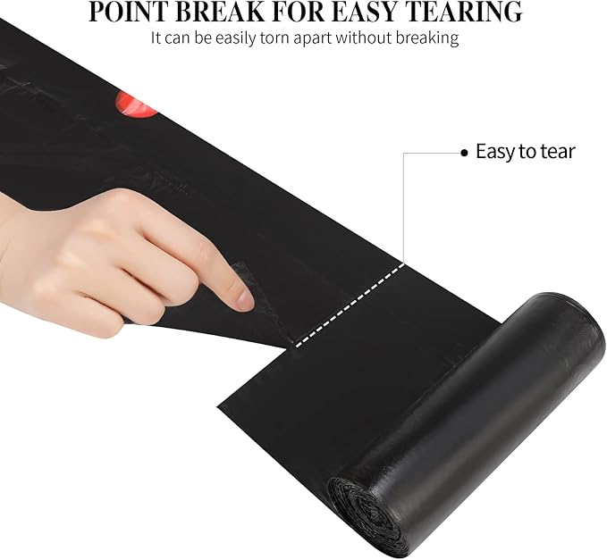 3Rolls Drawstring Small Trash Bags,4 Gallon Thicken Drawstring Small Garbage Bags for Kitchen,Bathroom,Bedroom,Home,Office Trash Cans，60 Counts (Black)