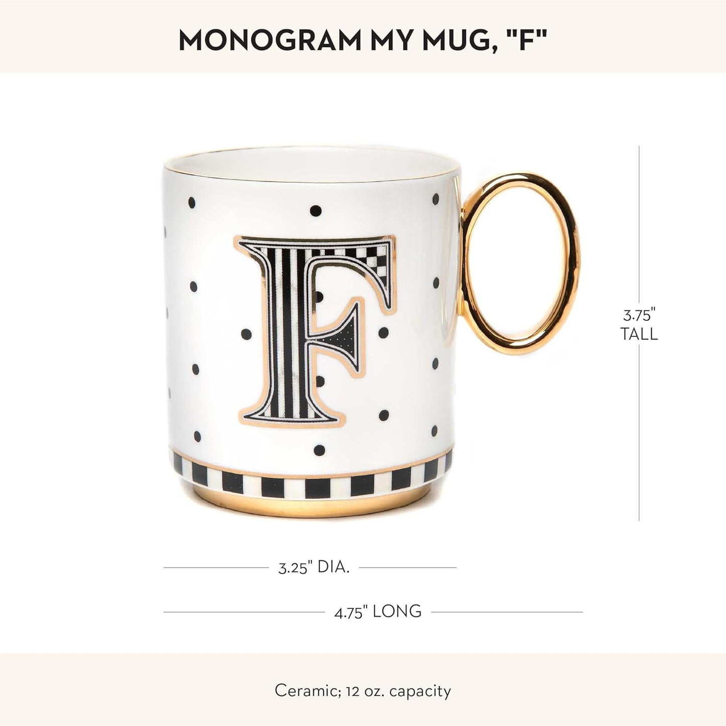 MACKENZIE-CHILDS My Mug, Decorative Ceramic Coffee Mug with Handle, F