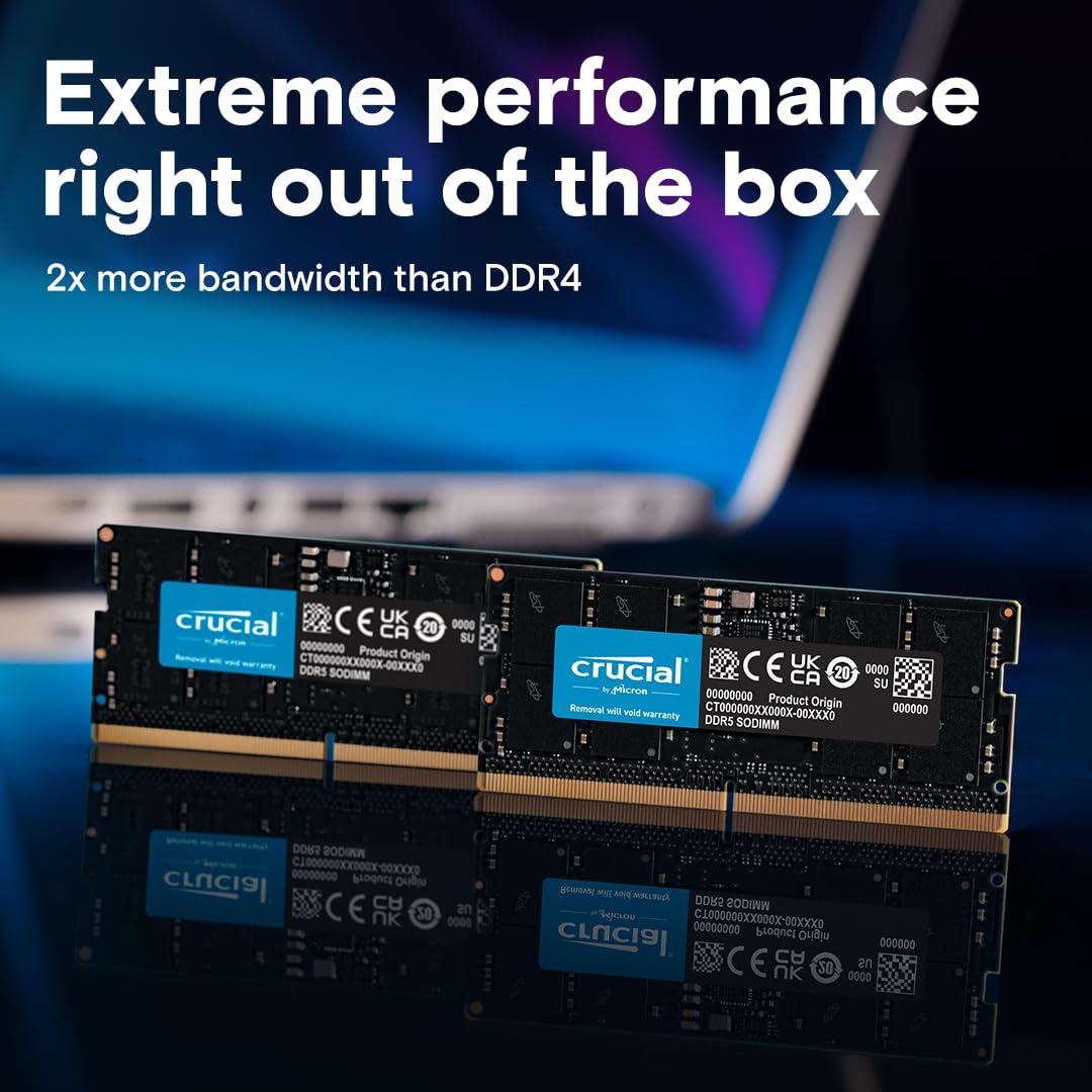 Crucial 32Gb Ddr5 Ram, 5200Mhz (Or 4800Mhz) Laptop Memory, Sodimm 262-Pin, Compatible With 13Th Gen Intel Core And Amd Ryzen 700