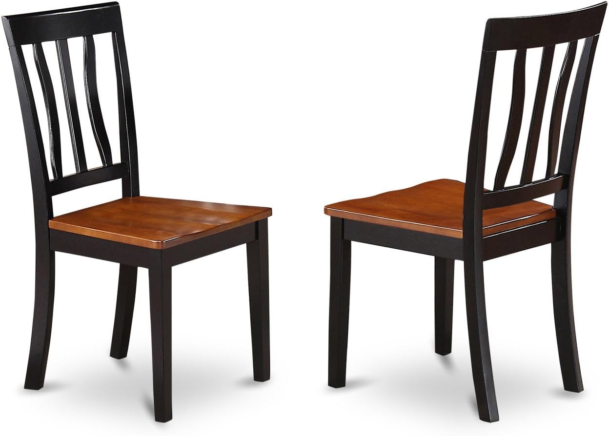 East West Furniture LGAN5-BCH-W 5 Piece Dining Room Table Set Includes a Rectangle Wooden Table with Butterfly Leaf and 4 Kitchen Dining Chairs, 42x84 Inch, Black & Cherry