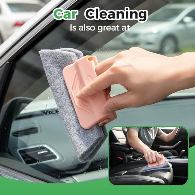 Magic Window Track Cleaner, 2026 New Window Groove Cleaning Brush Tools Set, Sliding Door Track Cleaner, Hand-held Window Track Cleaner Brushes Tools for Window lides Gaps (2, Pink+Grey)