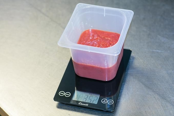 San Jamar Escali Glass Digital Food Scale, Black