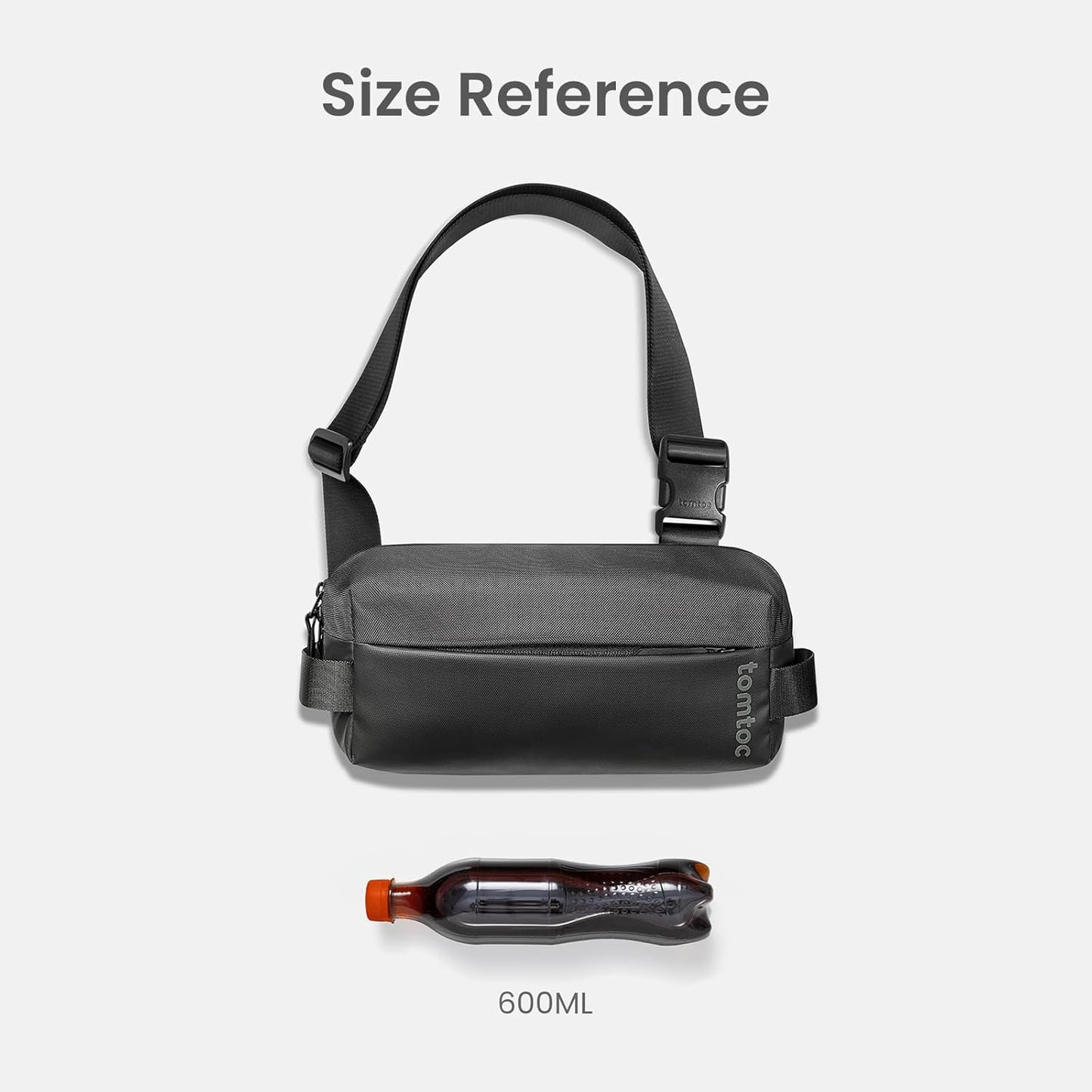 tomtoc Compact EDC Sling Bag, Minimalist Chest Shoulder Backpack Crossbody Bag for Men Women, Lightweight Carry Casual Bag