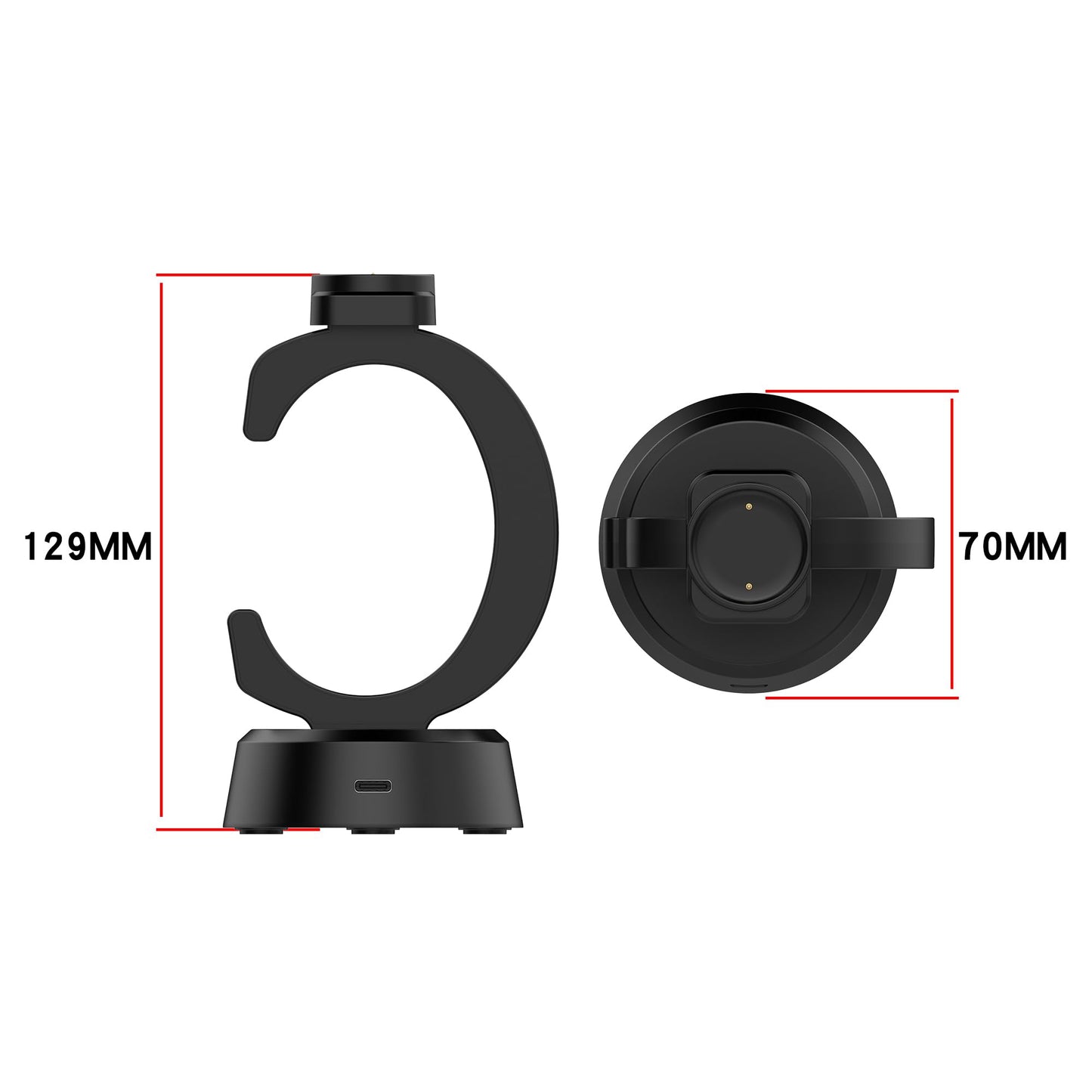 Charger Dock For Amazfit Bip 6/Active 2/Active 2 Square, Charger Replacement Upgraded Magnetic Watch Charging Stand With Usb-C C
