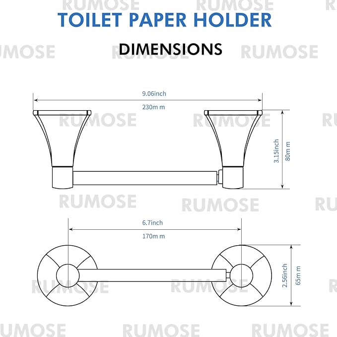 RUMOSE Toilet Paper Roll Holder Bathroom Flexible Pivoting Tissue Handle on Wall Mounted Oil Rubbed Bronze Rustproof Toilet Tissue Roll Holder,Stainless Steel