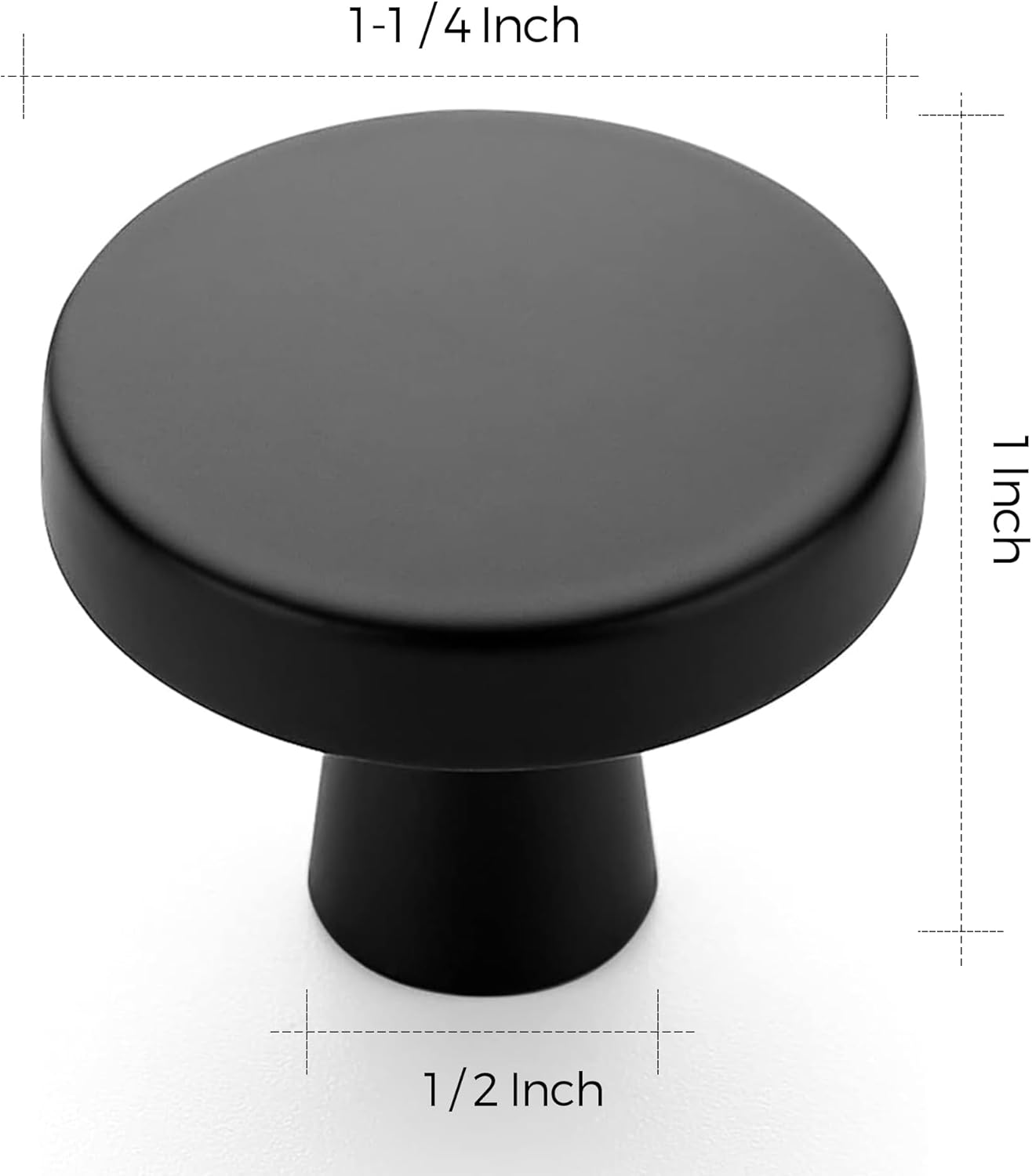 Ravinte 30 Pack Drawer Pulls 1-1/4 Inch Kitchen Cabinet Knobs Solid Round Dresser Drawer Knobs Matte Black Dresser Knobs Drawer Knobs Simple Cabinet Hardware for Cupboard Drawer Pulls