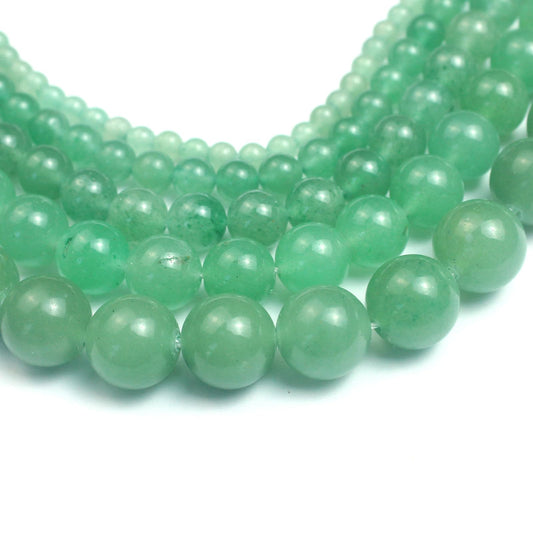 Cynbpm Natural Stone for Jewelry Making Gemstone Green Round Loose Beads Aventurina Verde Piedra Real Jade Crystal for Bracelets Necklace 6mm