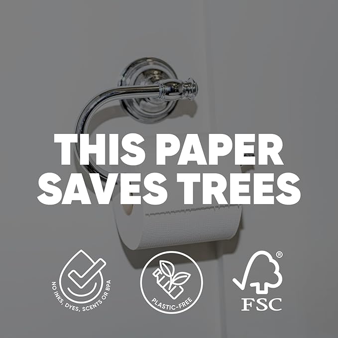 Save Trees Bamboo Toilet Paper - 48 Rolls Of Septic Safe Organic Toilet Paper- 3-ply, 300 Sheets Per Roll - PFAs Free, FSC Certified, Plastic & Chemical Free - For Home, Boat & RV Use