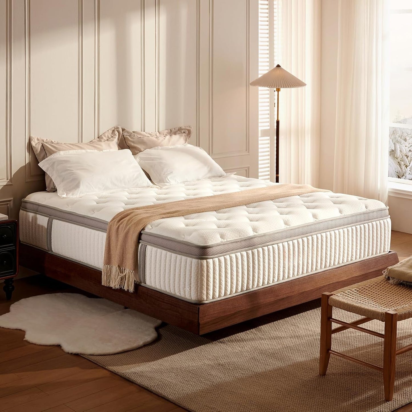 Queen Mattress, 12 Inch Queen Size Cool Memory Foam Mattresses for Pressure Relief, Designed for Queen Bed,Medium Firm Hybrid Mattress in a Box, Certipur-Us Certified
