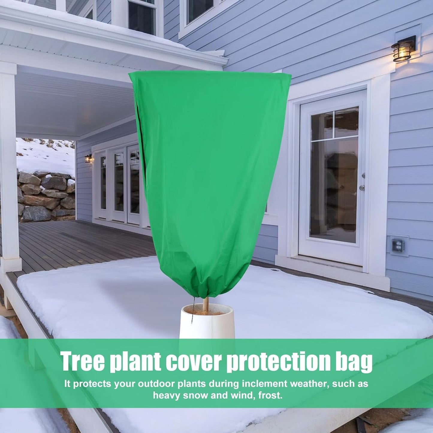 VBWSL Plant Covers Freeze Protection, 4 Pack Frost Covers with Zipper Drawstring (31.5" x 47.3") Plant Protection Cover Bags for Outdoor Winter Frost Cold (Green) (31.5" W x 47.3" H(4 PCS), Green)