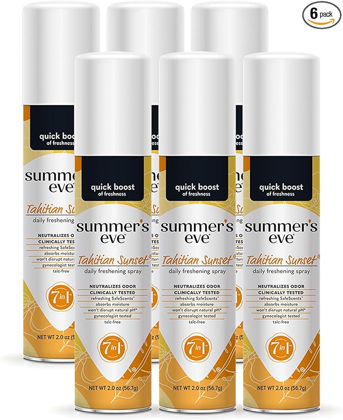 Summer's Eve Tahitian Sunset Daily Feminine Spray, 2 oz, 6 Pack