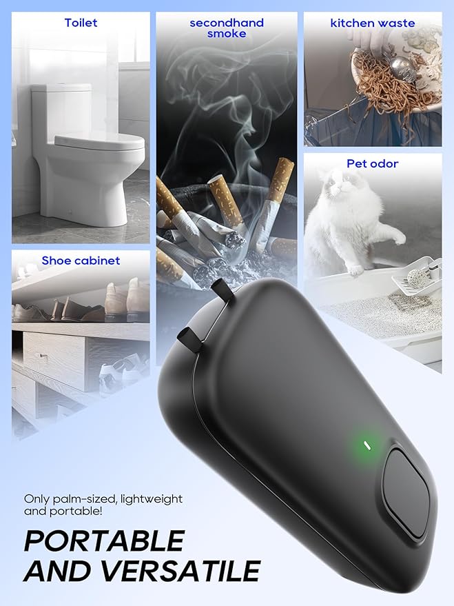 Cat Litter Deodorizer Plug in - Ozone-Free Negative Ion Air Purifier for Litter Box, Compact Odor Eliminator for Strong Pet Odors, Dog Odor Eliminators for Home, Bedroom, Kitchen (black 4pcs)
