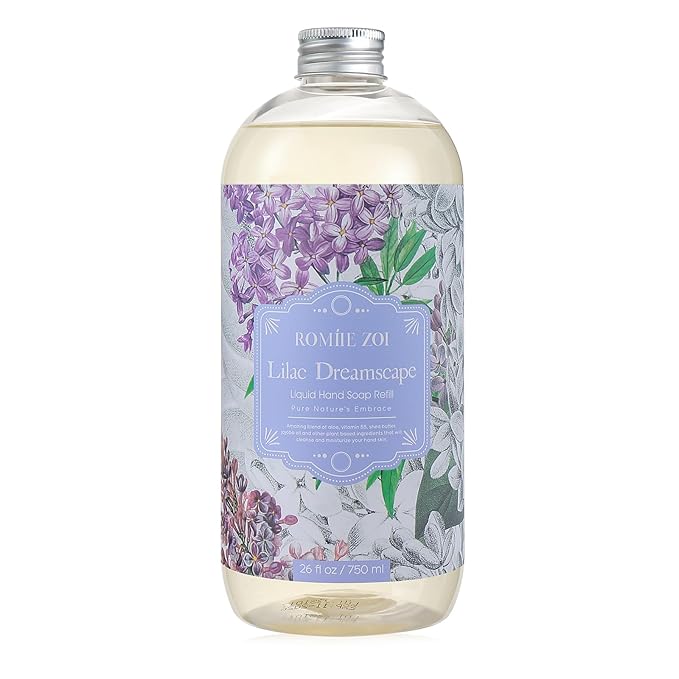 ROMIIE ZOI Liquid Hand Soap Refill, Lilac, Gentle & Moisturizing Formula, 750 ML/ 26 FL OZ