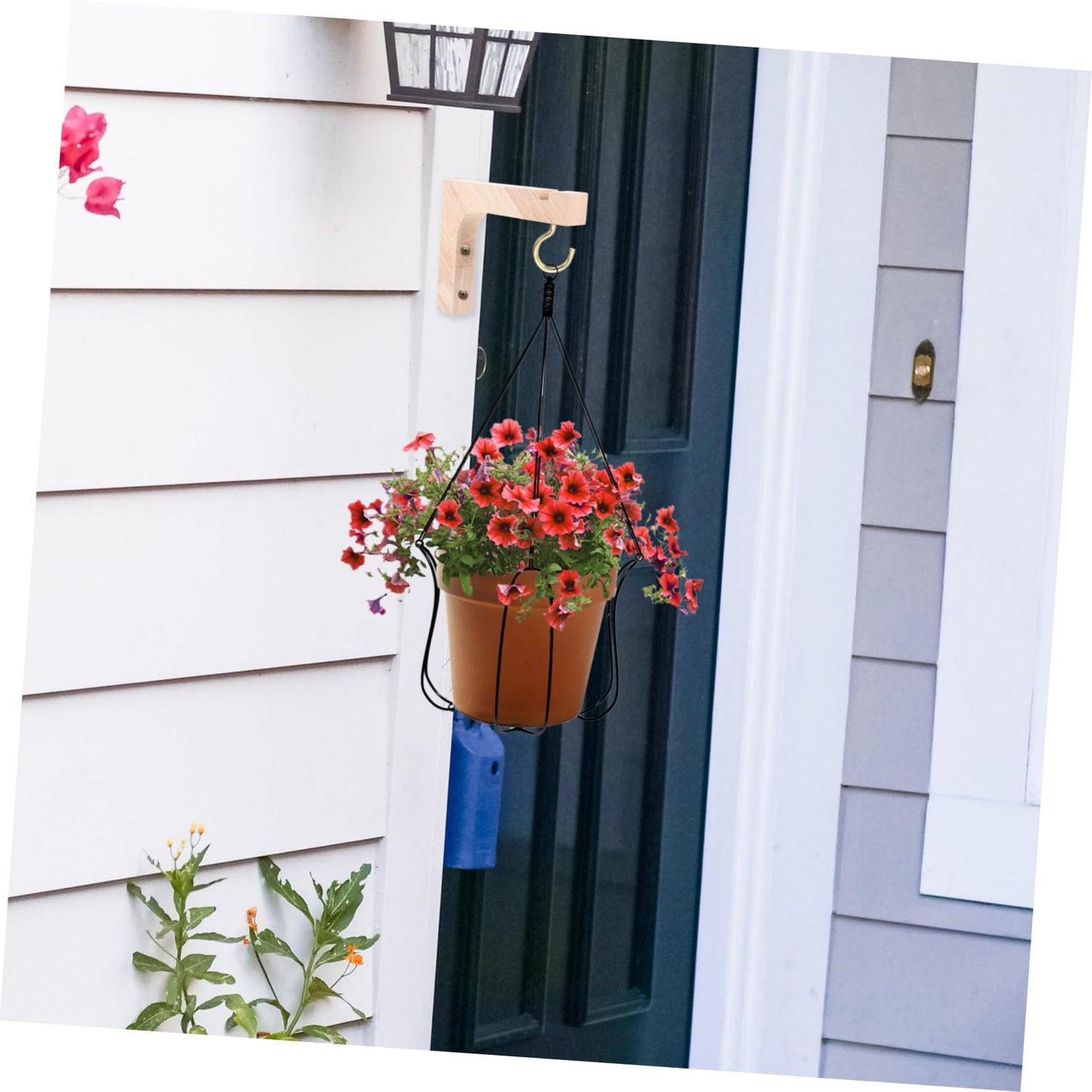BESPORTBLE 2pcs Wooden Plant Hangers Indoor Wall Hooks Heavy-Duty Hanging Brackets for Potted Plants Natural Wood Holder Suitable for Indoor and Outdoor Gardening