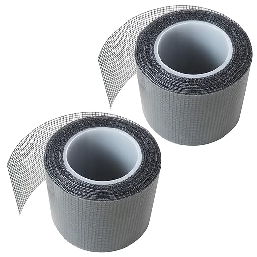2-Pack Black Fiberglass Screen Repair Tape, 2" x 16.5 FT Strong Adhesive Patch Fit for Windows & Doors