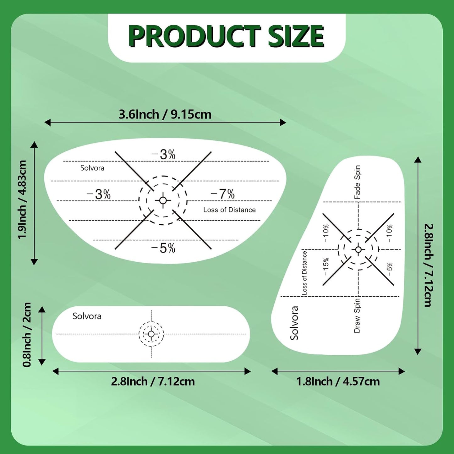 Golf Impact Tape, 300 Pcs Club Impact Stickers for Woods Irons and Putters No Residue Golf Accessories for Swing Practice (300PCS)