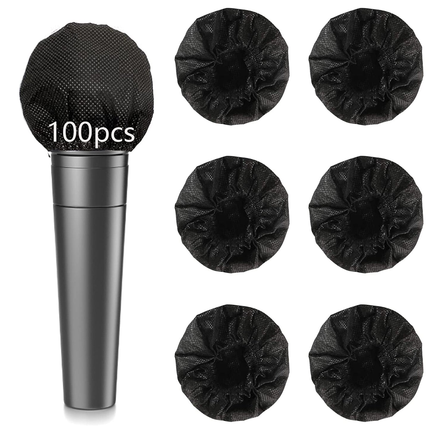 100PCS Microphone Cover Disposable Non-Woven Microphone Windscreen Protective Cap Karaoke Mic Cover for KTV Home Karaoke Bar New