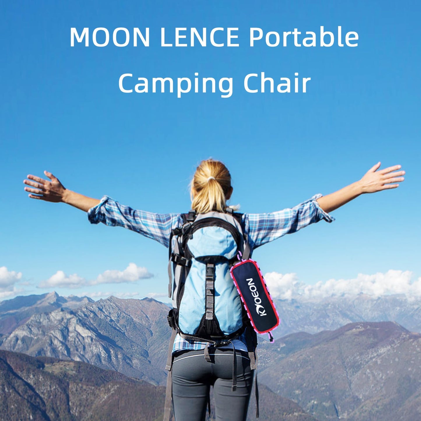 KYOEON Portable Camping Chair, Black 1Pack, Ultralight Durable Foldable Chair for Outdoor Camp, Travel, Beach, Picnic, Garden, Sport Sturdy Frame, Comfortable Collapsible Lawn Chair, Supports 330Lbs