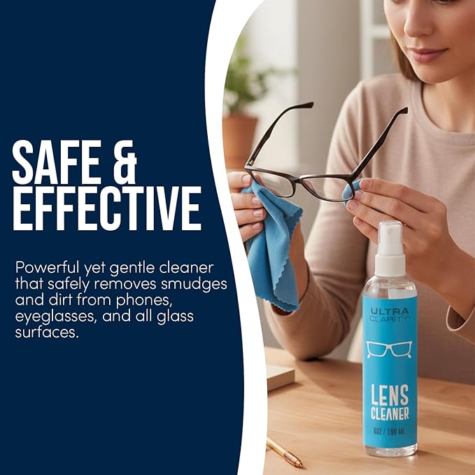 Powered by Nano Magic Eyeglass Lens Cleaning Spray 6 oz (1 Pack) | Professional Grade Formula, Silicone-Free | for Glasses, Phone, Electronic Screens, Optic Surfaces, Coated Surfaces - Made in USA